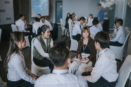Employees grouped together during a training session 1536x1067